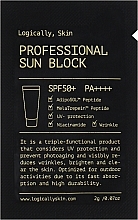 Парфумерія, косметика Сонцезахисний крем - Logically, Skin Professional Sun Block SPF50+/ PA++++ (пробник)