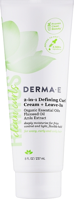 Крем для придания формы кудрям 2 в 1 - Derma E Defining Curl Cream + Leave-In — фото N3