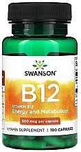 Витаминная добавка "Витамин В12", 500 мг - Swanson Vitamin B-12  — фото N1