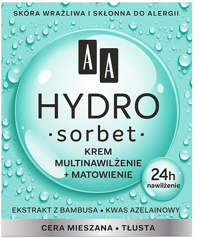 Матирующий мультиувлажняющий крем для лица - AA Hydro Sorbet Moisturising & Mattifying Cream