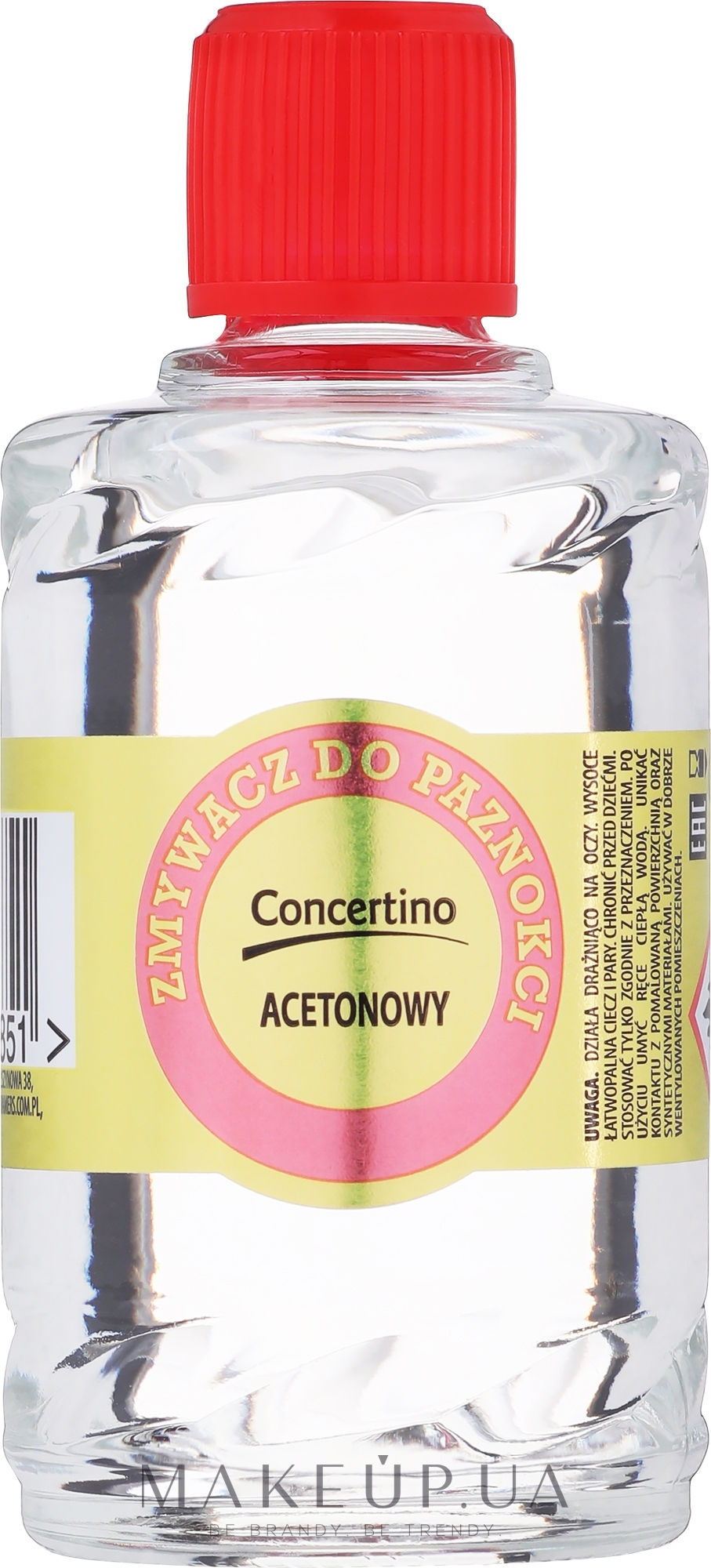 Жидкость для снятия лака с ацетоном - Concertino — фото 50ml