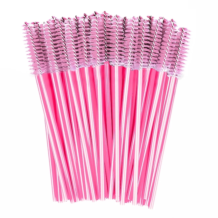 Щеточка для ресниц и бровей, светло-розовая с розовой ручкой - Clavier — фото N1