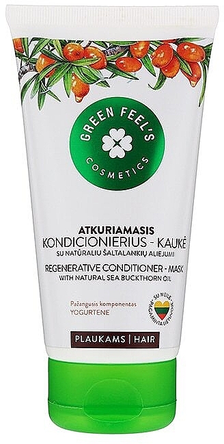 Восстанавливающий кондиционер-маска с облепиховым маслом - Green Feel's Regenerating Hair Conditioner-Mask With Natural Sea Buckthorn Oil