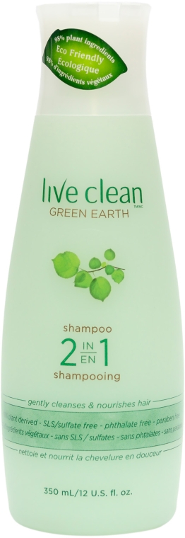 Шампунь-бальзам для волос 2в1 - Live Clean Green Earth Moisturizing Shampoo Conditioner