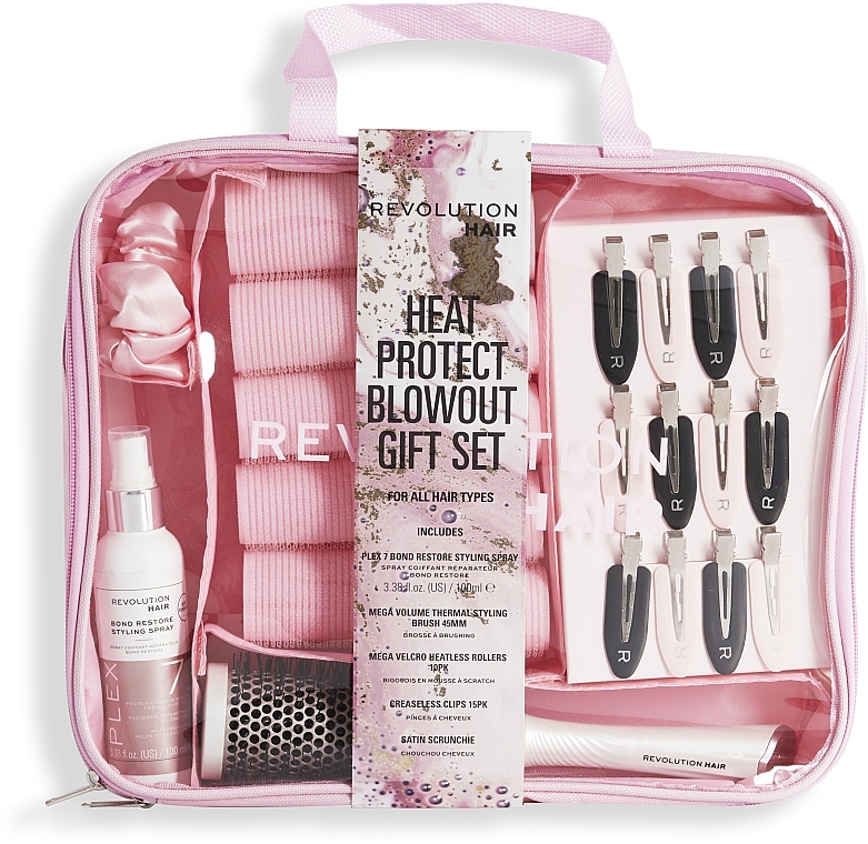 Набор - Makeup Revolution Hair Plex Heat Protect Blowout Gift Set — фото N2
