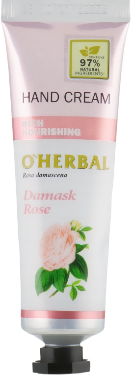 Крем для рук с дамасской розой - O'Herbal Rich Nourishing Hand Cream Damask Rose — фото N1