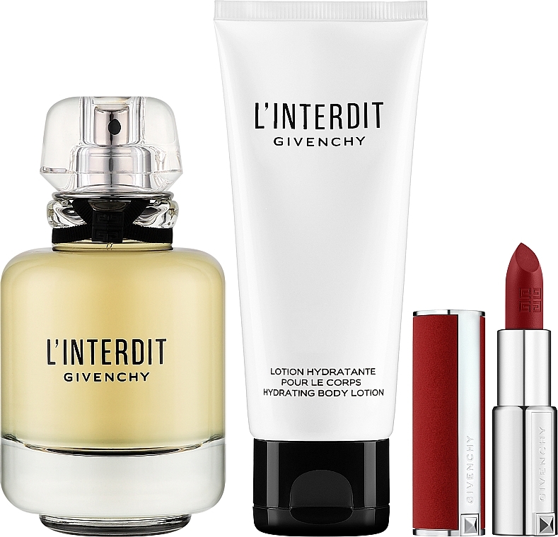 Givenchy L'Interdit - Набор (edp/80ml + b/lot/75 + lipstick/1.5g) — фото N2