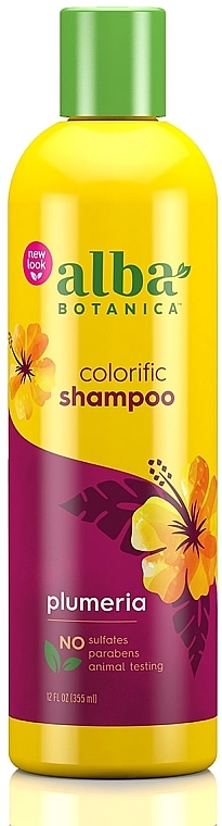 Шампунь відновлюючий - Alba Botanica Natural Hawaiian Shampoo Colorific Plumeria — фото N1