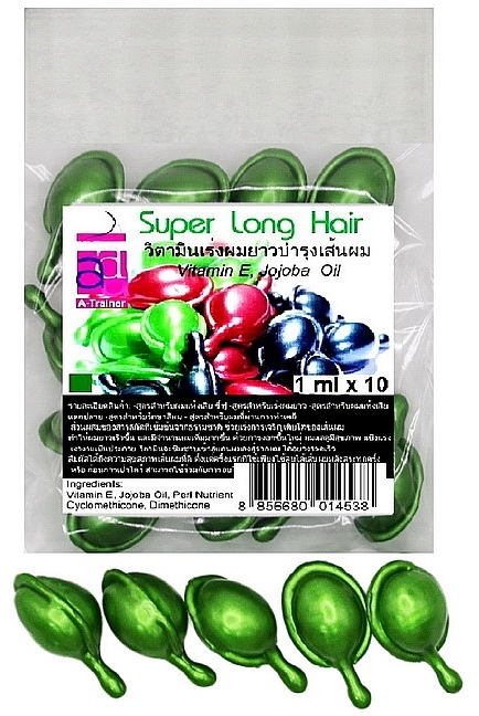 Капсули для росту й зміцнення волосся, зелені - A-Trainer Super Long Hair — фото N3