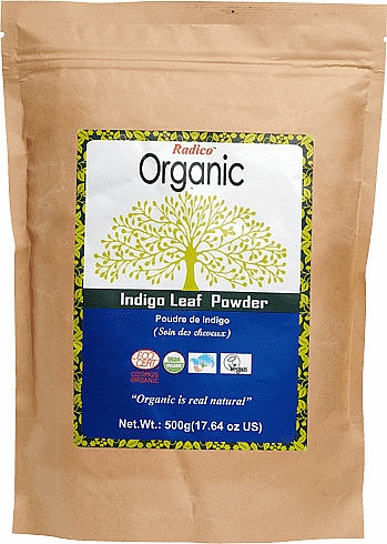 Органический порошок индиго для волос - Radico Organic Indigo Leaf Powder — фото N2