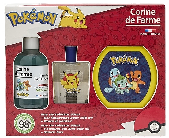 Corine De Farme Pokemon - Набор (edt/50ml + sh/gel/300ml + acc/1pc) — фото N1