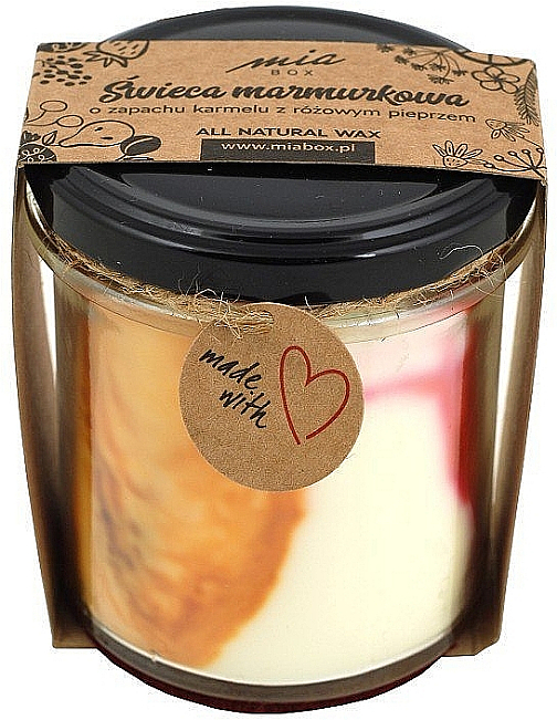 Ароматическая мраморная свеча "Карамель с перцем" - Miabox Candle — фото N1