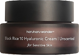 Гіалуроновий крем для обличчя з екстрактом чорного рису, без запаху - Haruharu Wonder Black Rice 10 Hyaluronic Cream Unscented — фото N1