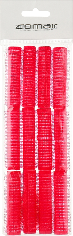 Комплект бигуди-липучки "Velcro plus", 12 штук, 13мм, красные - Comair — фото N1