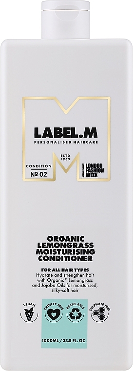 Зволожувальний кондиціонер для волосся - Label.m Professional Organic Lemongrass Moisturising Conditioner — фото N1