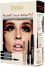 Парфумерія, косметика Набір - Delia Cosmetics Accent Your Beauty! (lipstick/7ml + mascara/12ml + eyeliner/5ml)