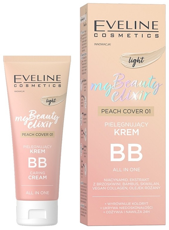Ухаживающий BB-крем - Eveline My Beauty Elixir Peach Cover BB Cream