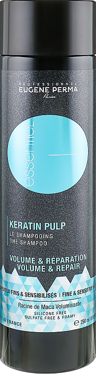 Шампунь для об'єму тонкого та пошкодженого волосся - Eugene Perma Essentiel Keratin Pulp Control Volume&Repair — фото N3