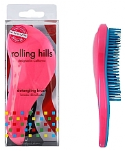 Щётка для волос, тёмно-розовая - Rolling Hills Detangling Brush Travel Size Dark Pink — фото N1
