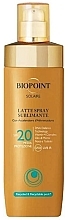 Парфумерія, косметика Молочний спрей для тіла SPF 20 - Biopoint Solaire Latte Spray Sublimante SPF 20
