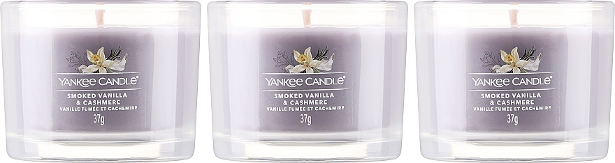 Набір - Yankee Candle Smoked Vanilla & Cashmere (candle/3x37g) — фото N2