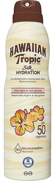Солнцезащитный спрей для тела - Hawaiian Tropic Silk Hydration Air Soft Sunscreen Mist SPF50 — фото N1