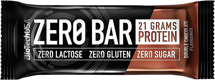 Протеиновый батончик "Двойной шоколад" - BiotechUSA Zero Bar Double Chocolate Flavoured — фото N1