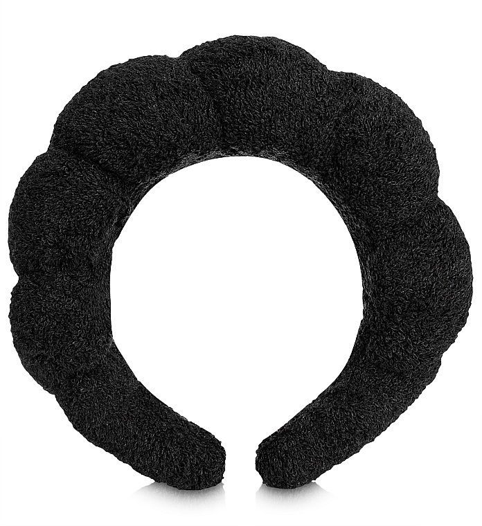 Обруч об'ємний для б'юті-рутини, чорний "Easy Spa" - MAKEUP Spa Headband Face Washing Black — фото N2