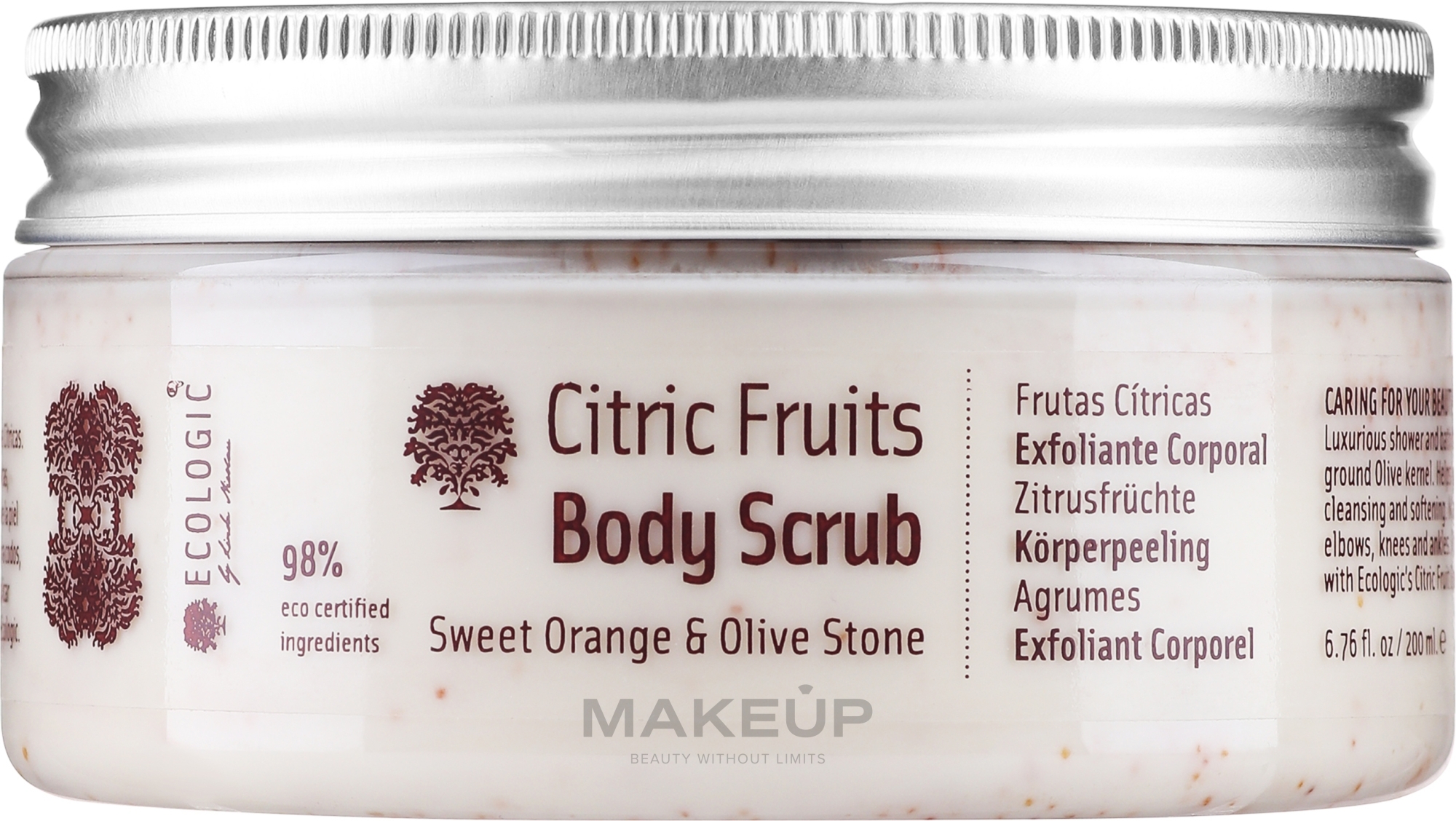 Скраб для тіла "Солодкий апельсин та оливкова кісточка" - Ecologic Cosmetics Citric Fruits Body Scrub — фото 200ml