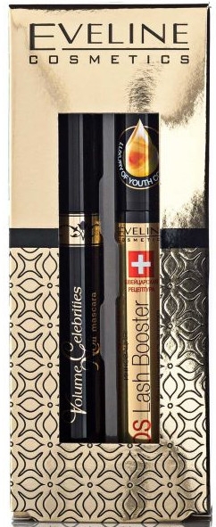 Набор - Eveline Cosmetics Volume Celebrities Noir (mascara/8 ml + serum/10 ml) 