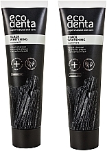 Парфумерія, косметика Набір зубних паст "Чорна відбілювальна" - Ecodenta Expert Line Black (toothpast/2х75ml)