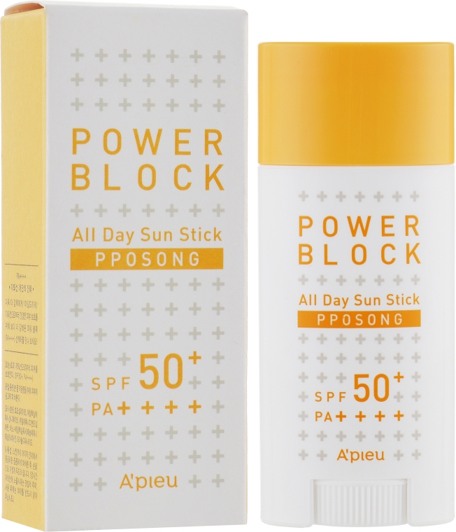 Солнцезащитный стик - A'pieu Power Block All Day Sun Stick Pposong SPF50+/Pa++++