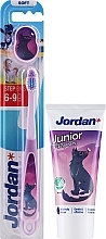 Парфумерія, косметика Набір 6-12 років, вовк - Jordan Junior (toothpaste/50ml + toothbrush/1pc)