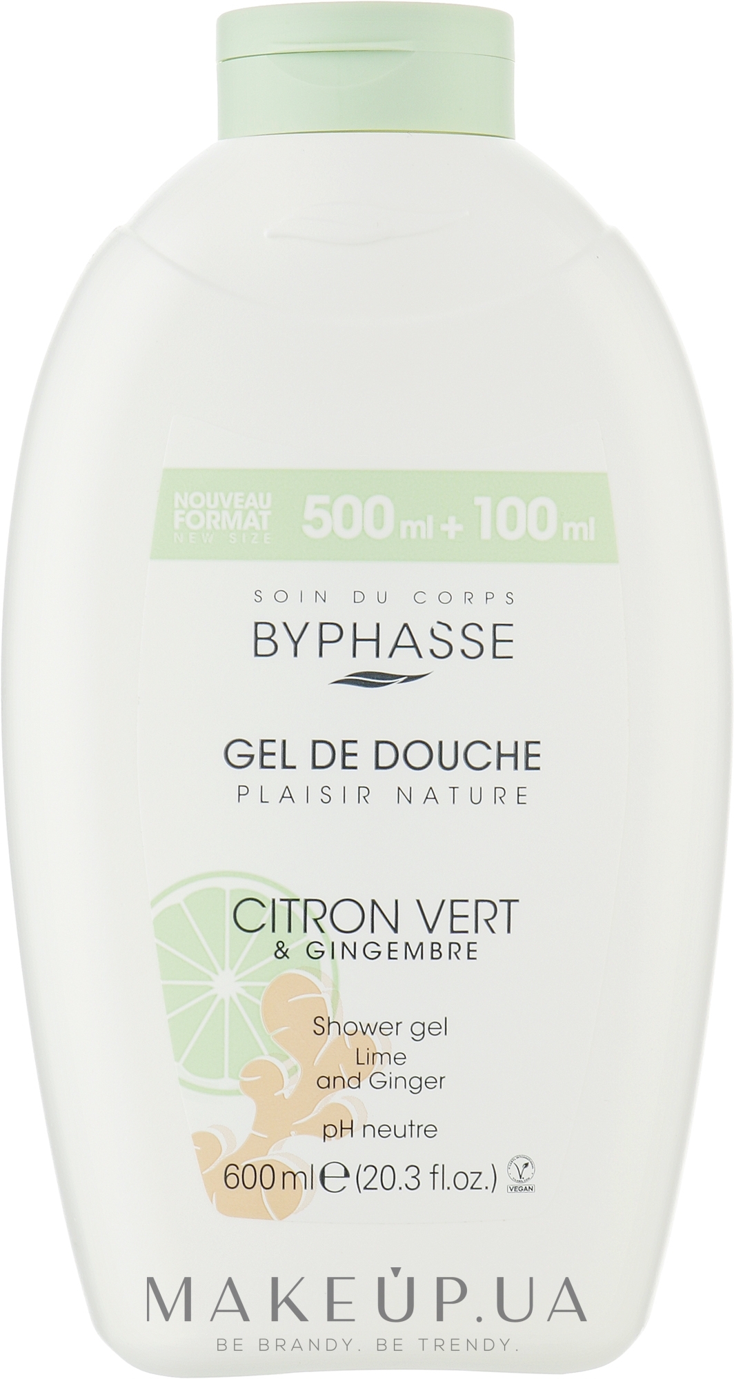 Гель для душу з лаймом та імбиром - Byphasse Lime & Ginger Shower Gel — фото 600ml