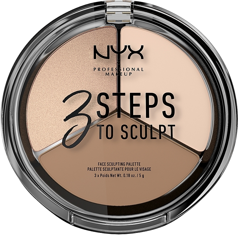 УЦЕНКА Палетка для контуринга лица - NYX Professional Makeup 3 Steps To Sculpting Palette * — фото N1