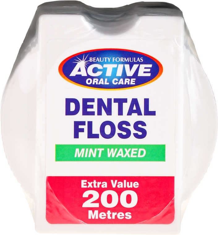 Зубная нить со вкусом мяты - Beauty Formulas Active Oral Care Dental Floss Mint Waxed 200m 