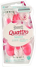 Парфумерія, косметика Одноразові станки для гоління, 3 шт. - Wilkinson Sword Quattro for Women Sensitive