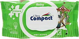 Духи, Парфюмерия, косметика Детские влажные салфетки 72шт - Ultra Compact Baby Ecopack Wet Wipes