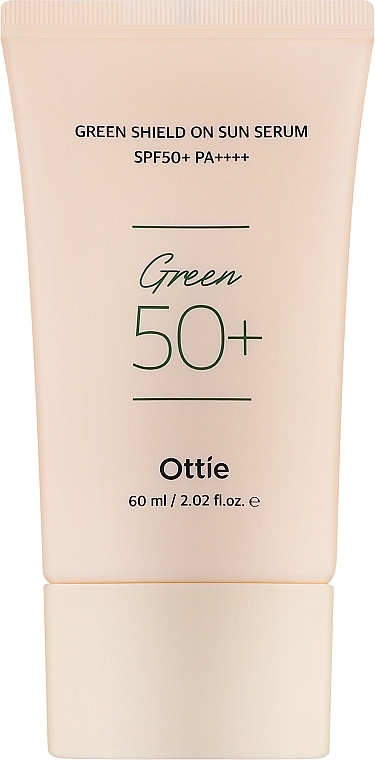 Сонцезахисний серум для чутливої шкіри - Ottie Green Shield On Sun Serum SPF50+ PA++++ — фото N1
