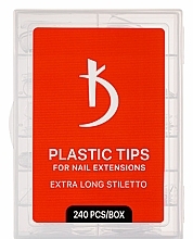 Верхні форми для моделювання нігтів "Extra Long Stiletto", 240 шт. - Kodi Professional Plastic Tips For Nail Extensions — фото N1
