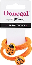 Резинки для волос, FA-5633, оранжевые с божьей коровкой - Donegal — фото N1
