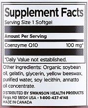 Пищевая добавка "Коэнзим Q10", 100 мг - Swanson CoQ10  — фото N3