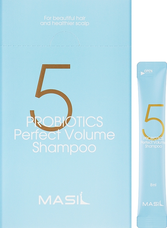 Шампунь с пробиотиками для идеального объема волос - Masil 5 Probiotics Perfect Volume Shampoo (пробник) — фото N2