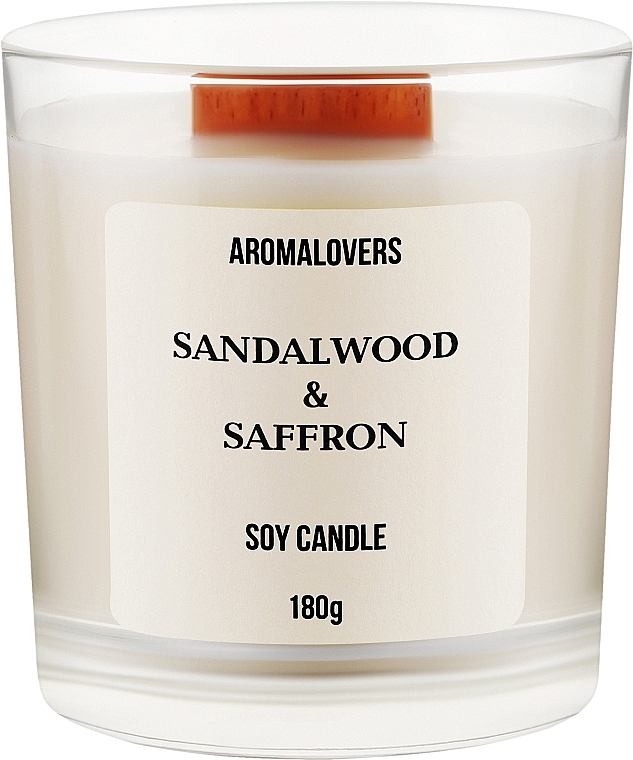 Ароматична свічка у склянці "Sandalwood & Saffron" - Aromalovers — фото N1