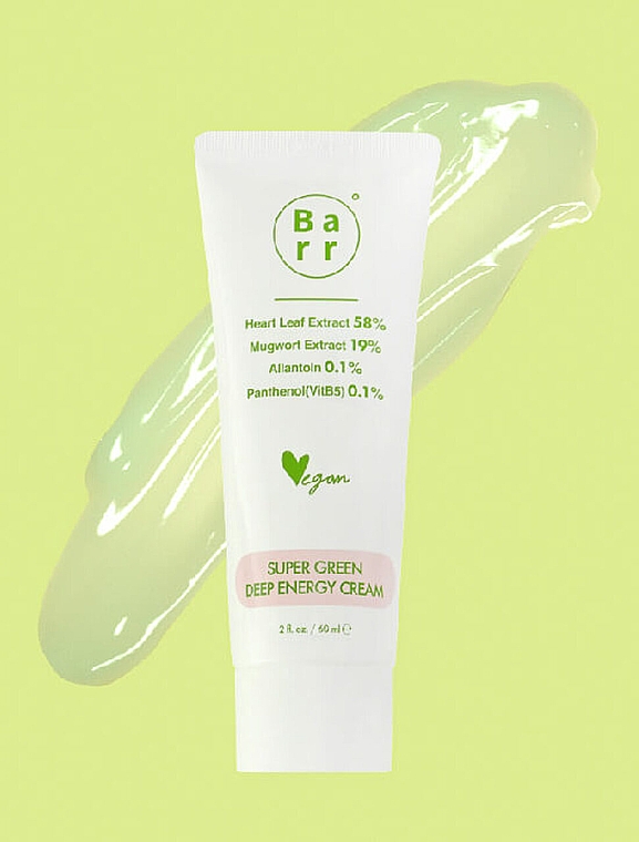 Заспокійливий гель-крем для обличчя - Barr Super Green Deep Energy Cream — фото N2