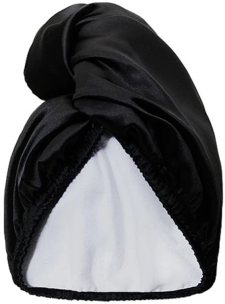 Двухстороннее атласное полотенце для волос, черное - Glov Double-Sided Satin Hair Towel Wrap Black — фото N1