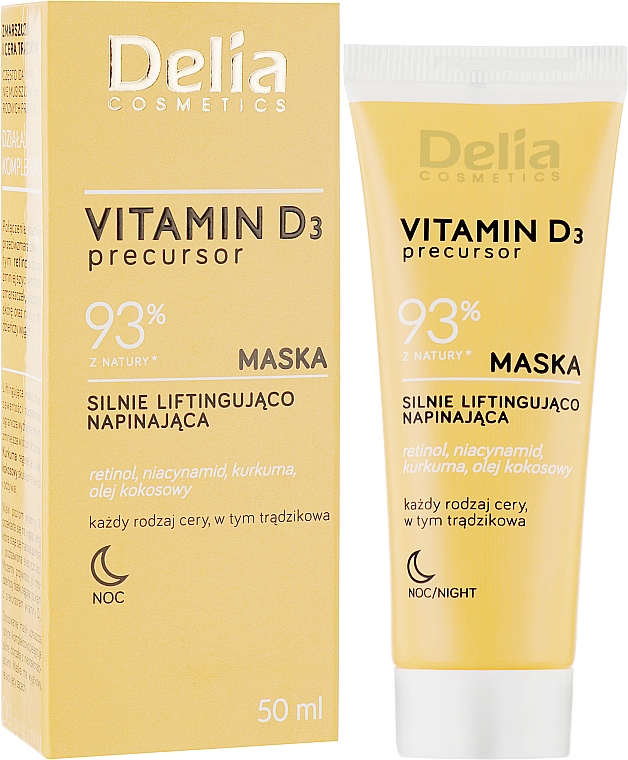 Нічна ліфтинг-маска для обличчя з вітаміном D3 - Delia Vitamin D3 Precursor Night Mask — фото N2