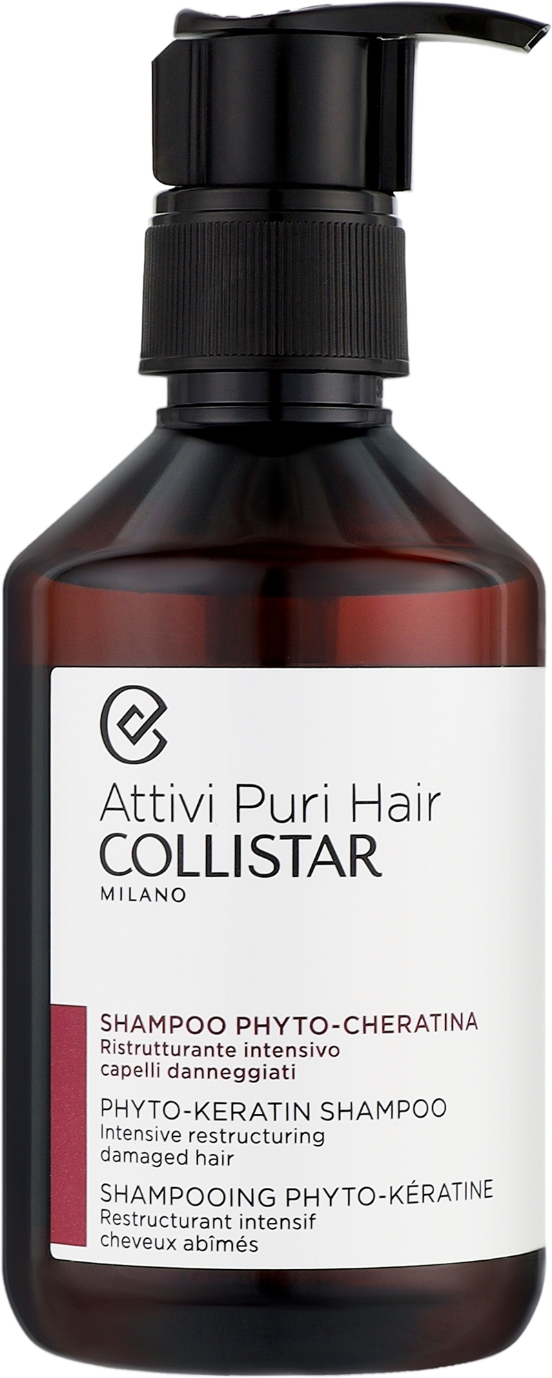 Шампунь для пошкодженого і ламкого волосся - Collistar Attivi Puri Phyto Keratin Hair Shampoo — фото 250ml