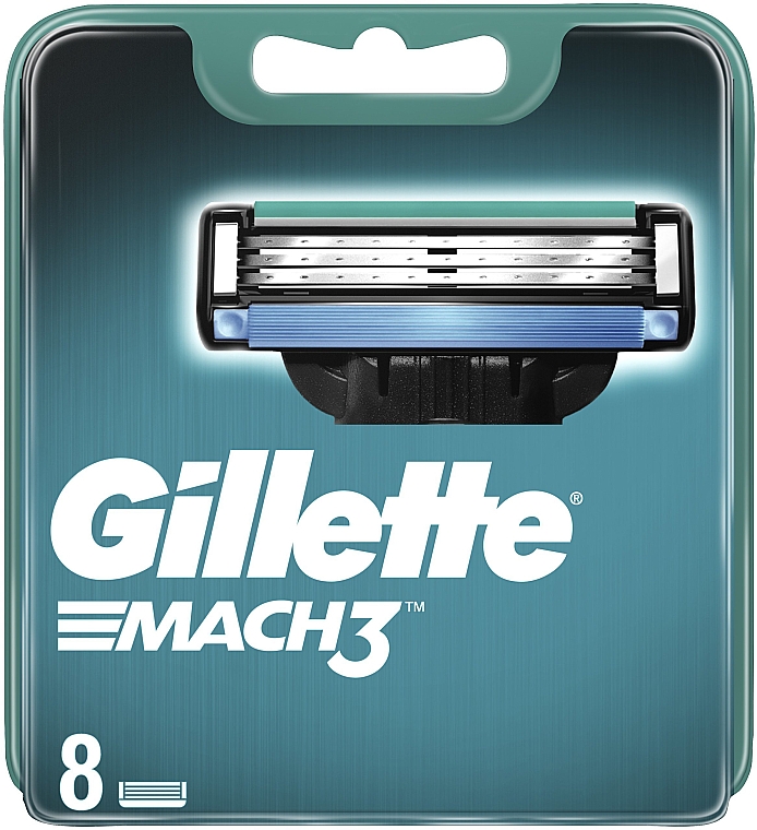 Сменные кассеты для бритья с успокаивающей смазочной лентой, 8 шт. - Gillette Mach3 — фото N2