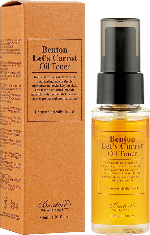 Двофазний тонер з олією моркви - Benton Let’s Carrot Oil Toner (міні) — фото N2